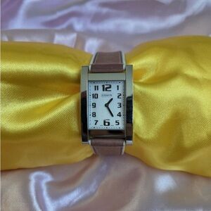 SOLD ‼️‼️‼️Esquire Silver and Beige Leather Watch